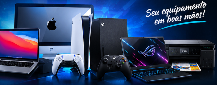 Notebooks, computadores, consoles e impressora